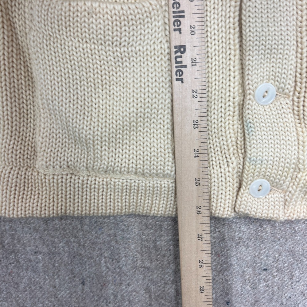 Vintage Letterman Cardigan Mens Medium White 1940s Kagen's - Picture 10 of 12